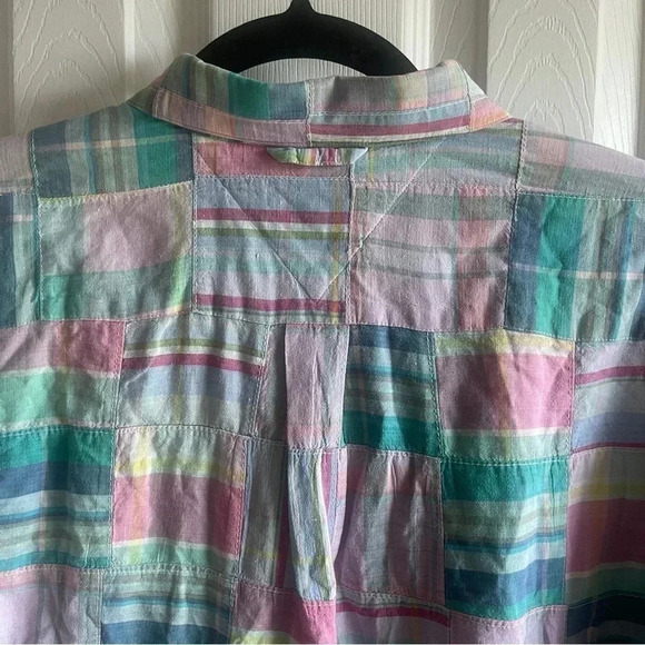 Vintage Tommy Hilfiger Pastel Geometric Short Sleeve Button Down Size Small - Picture 8 of 12